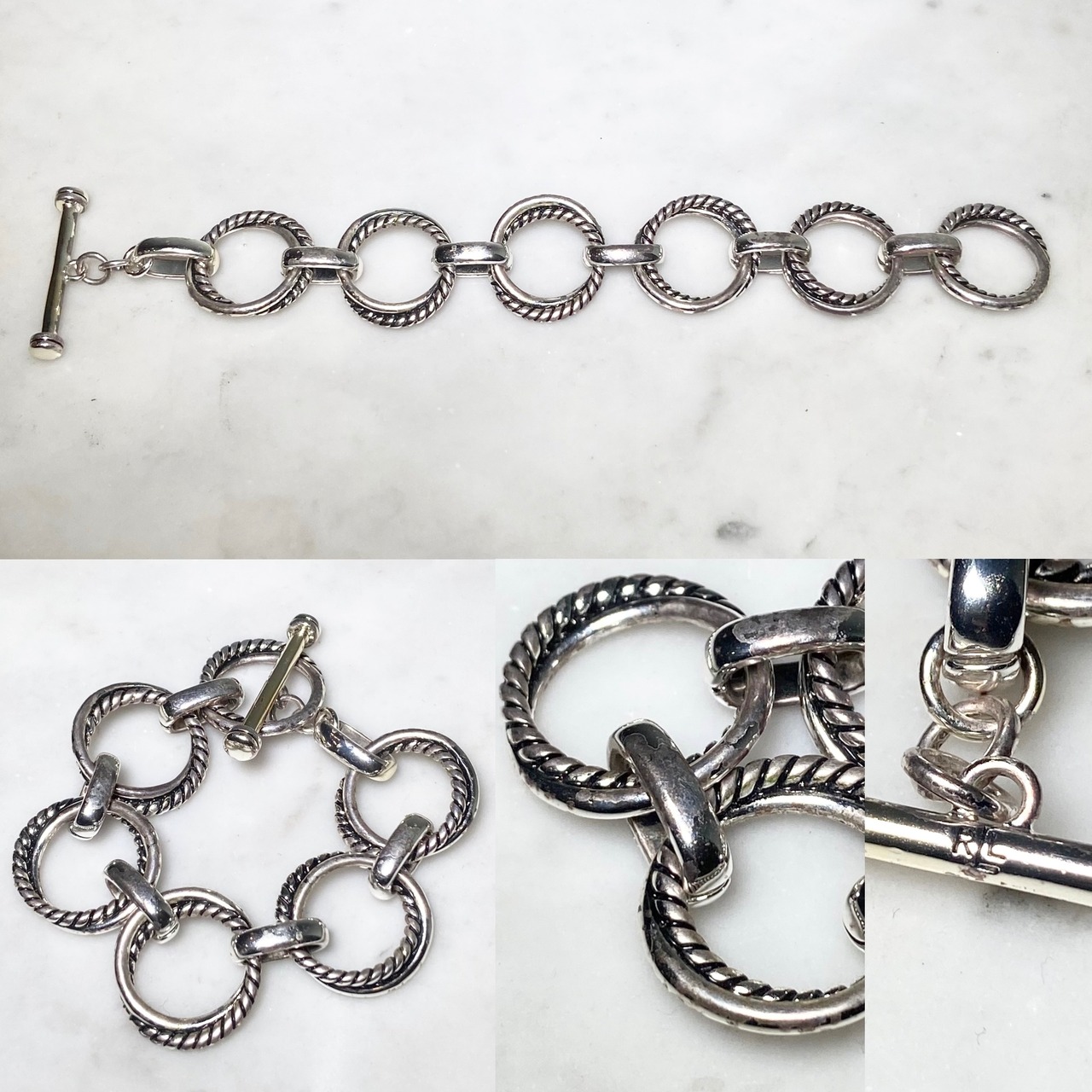 RALPH LAUREN silver color metal circle link chain bracelet