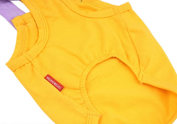color shoulder t-shirt S ~ XL 2color / 犬服 春夏 新作 Tシャツ ドッグウェア 袖なし 可愛い 犬の服 お揃い オーバーオール トップス　top151