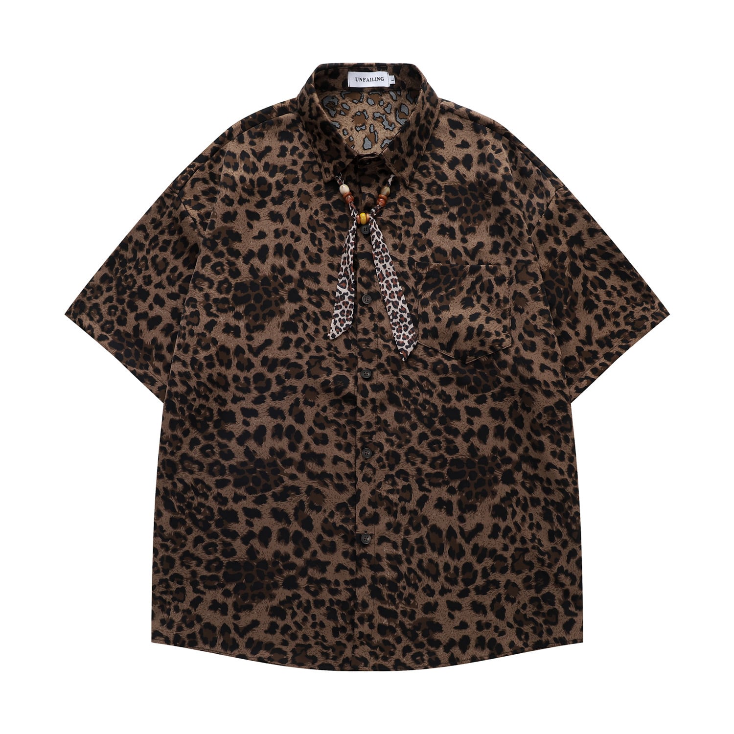 JINKESENシリーズ】☆シャツ☆ トップス ユニセックス 半袖 豹柄 夏服