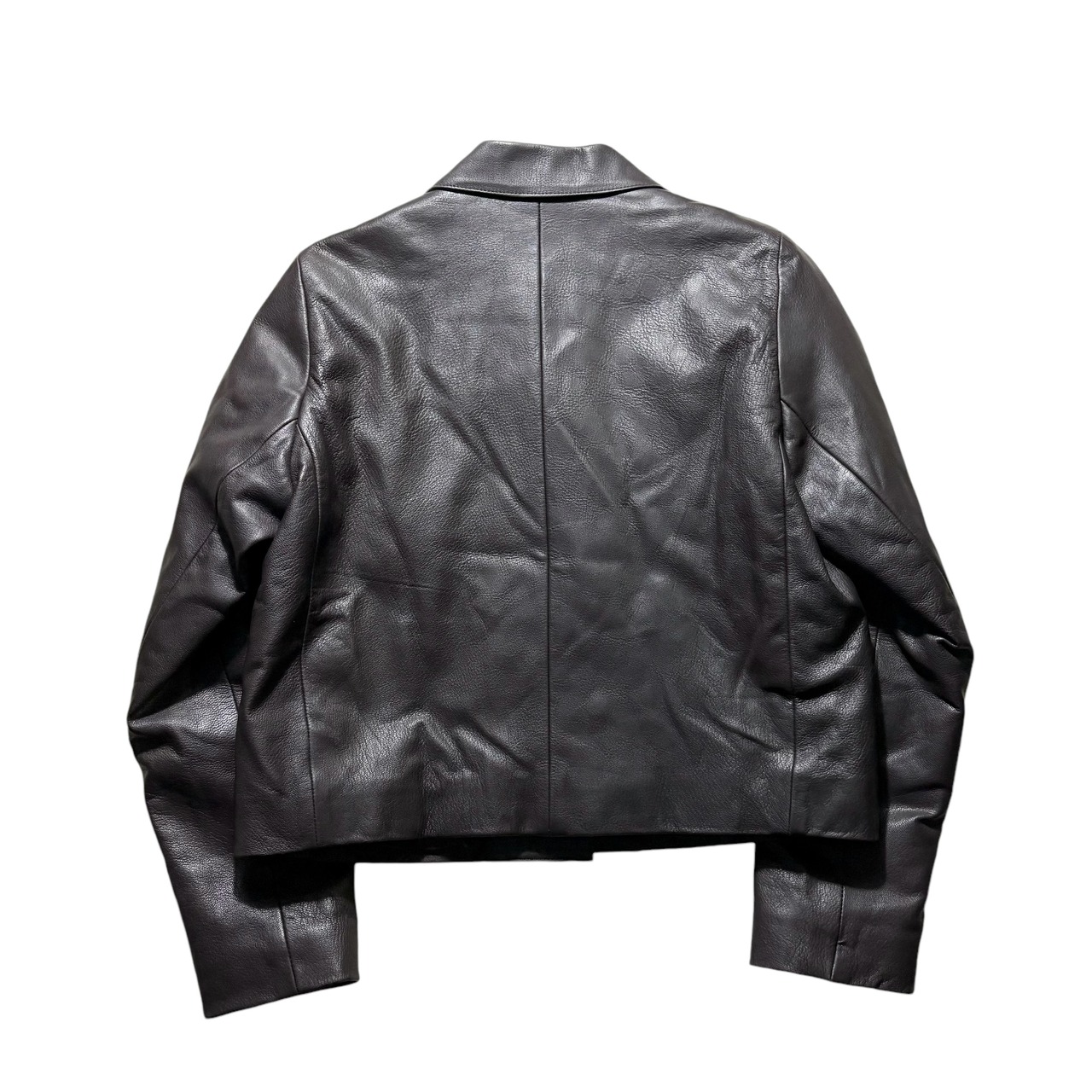 2000’s PRADA short length open collar leather jacket