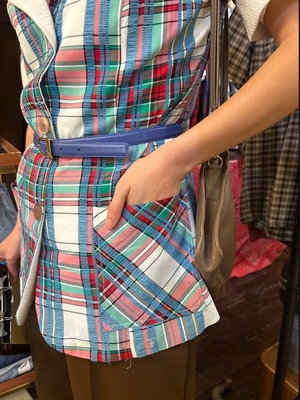 70's check short sleeve jacket