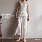 A HOPE HEMP バンブーギャザーワイドパンツ