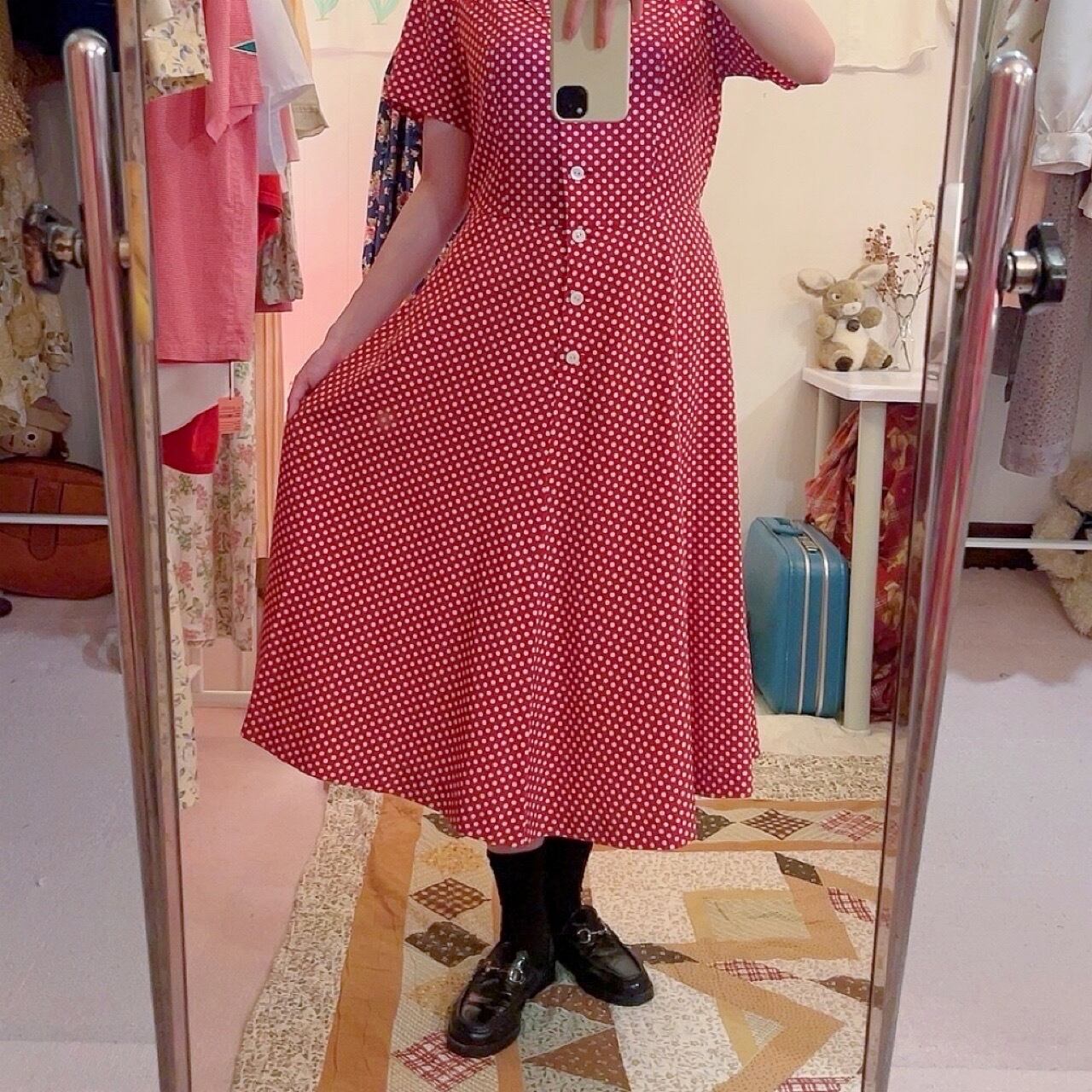red dot front button one-piece