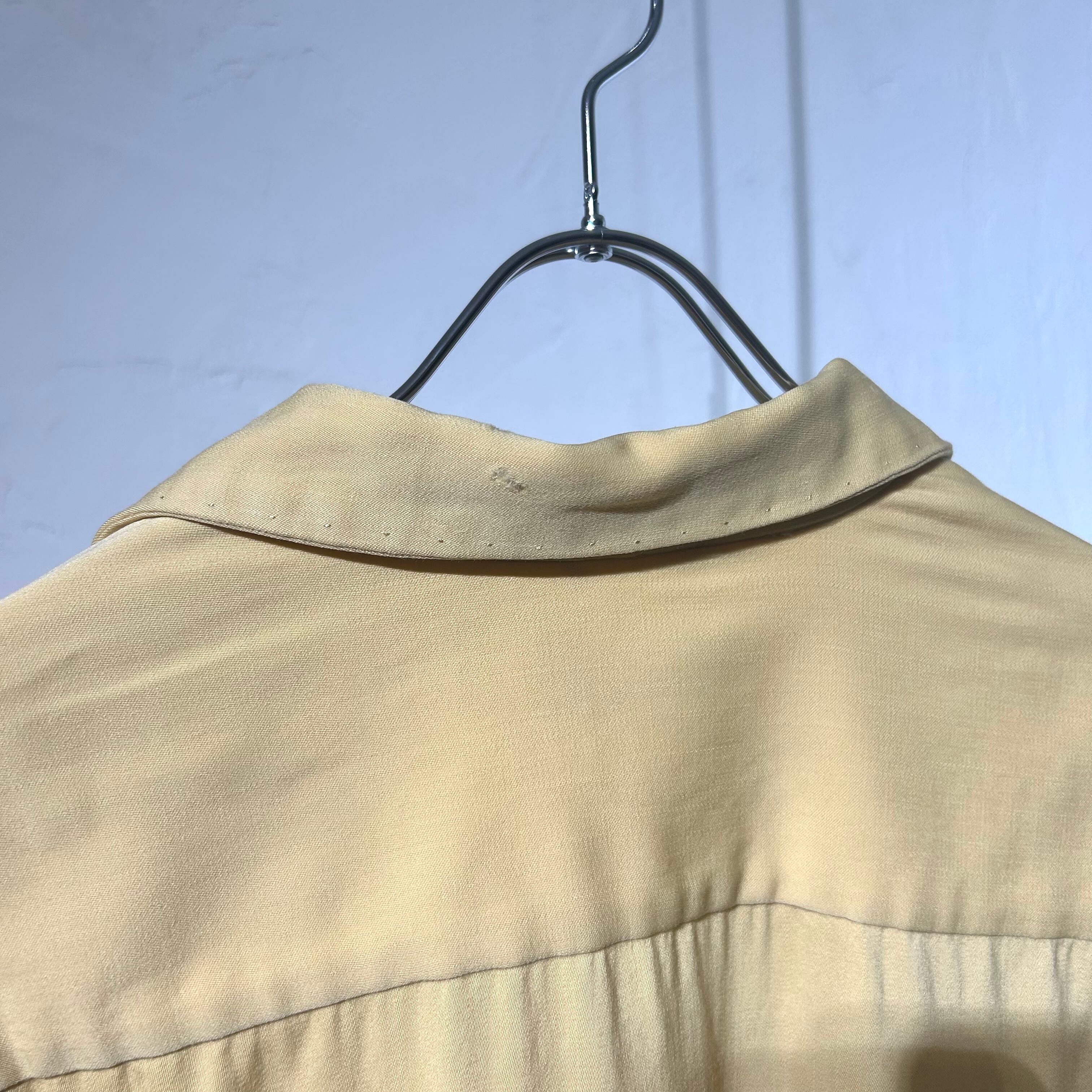 50s TORNBERG Wool Gabardine Open Collar Shirt USA製 | VOLAR