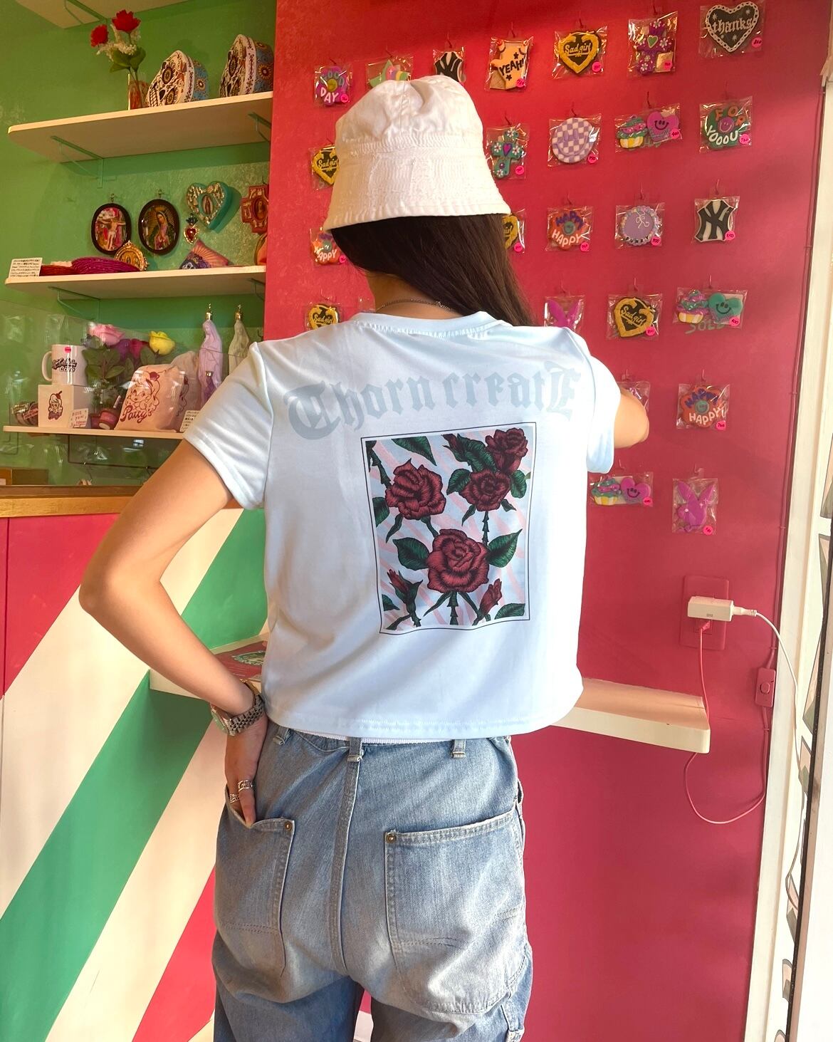 期間限定】thorn createクロップドTシャツ ライトブルー | thorn create