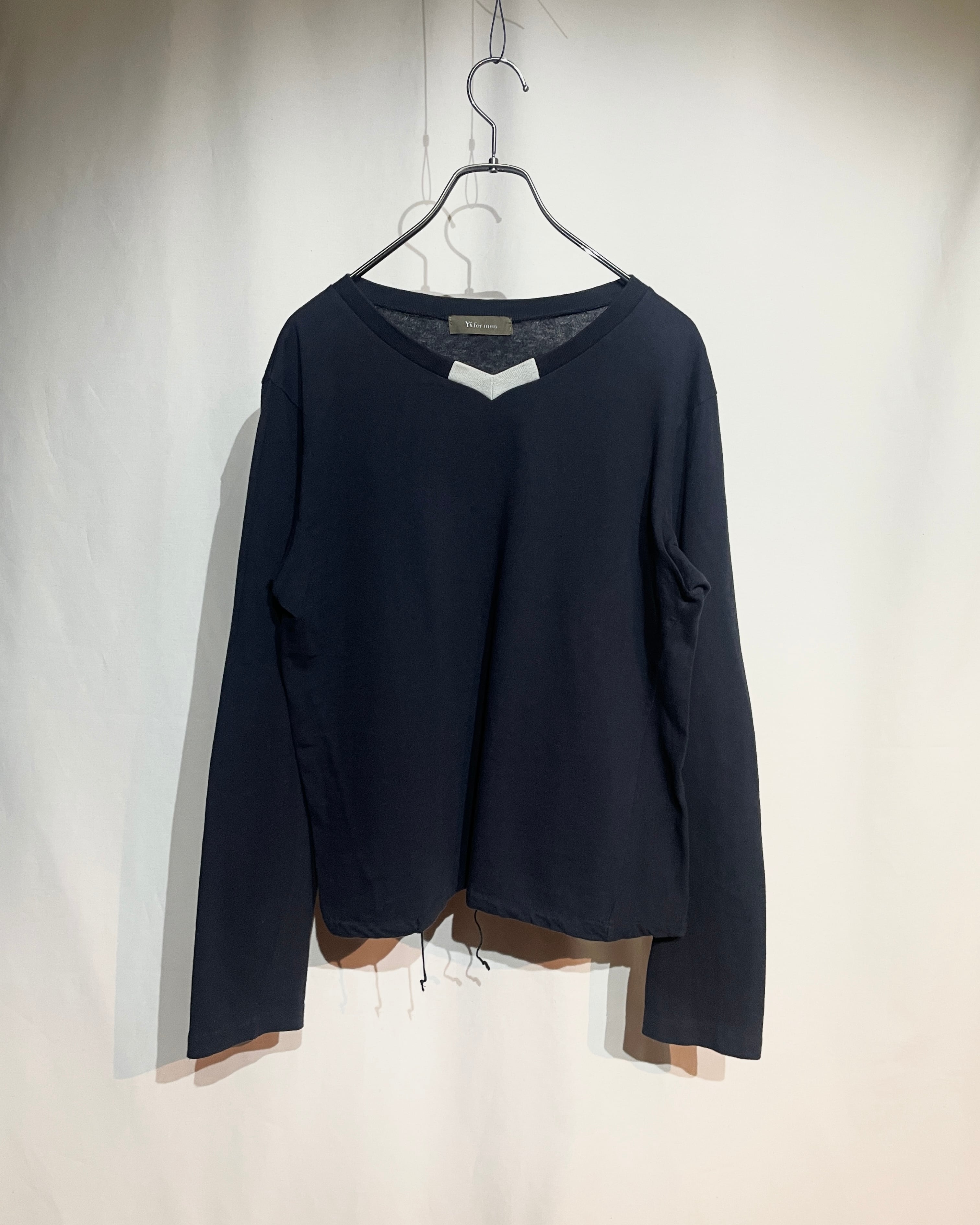 A/W2002 Y’s for men - Adjustable Hem V-Neck L/S Top