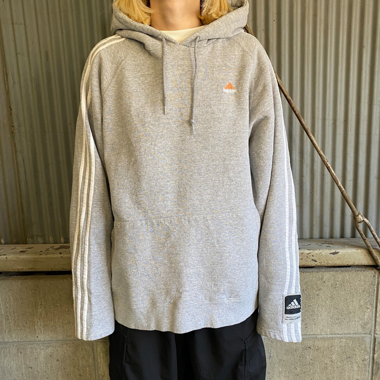 90年代 adidas アディダス ワンポイントロゴ刺? スウェットパーカー 