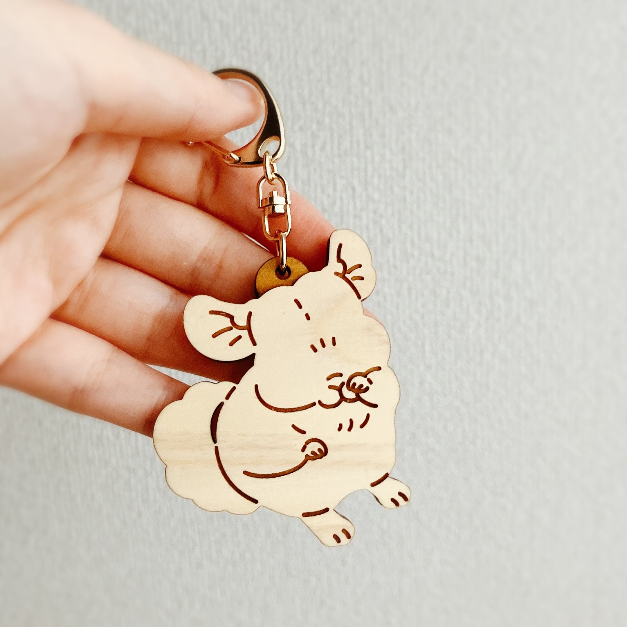 てやんでぃ！なチンチラさんのキーホルダー_ヒノキ