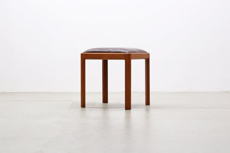 沼津店】青林製作所 レザー ヴィンテージ チーク材 スツール 本革 椅子