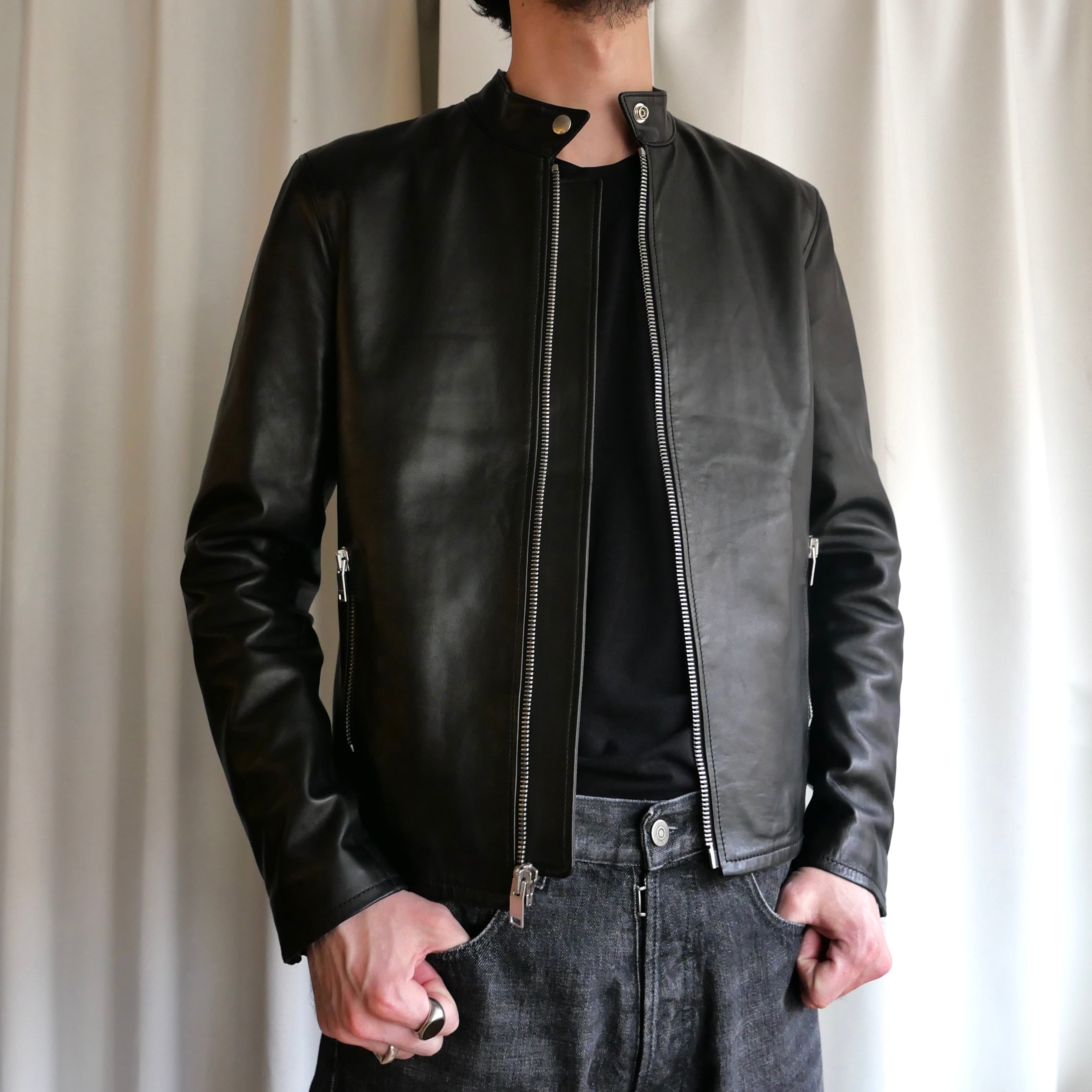 SAINT LAURENT PARIS LAMB LEATHER SINGLE RIDERS JACKET | safarionline