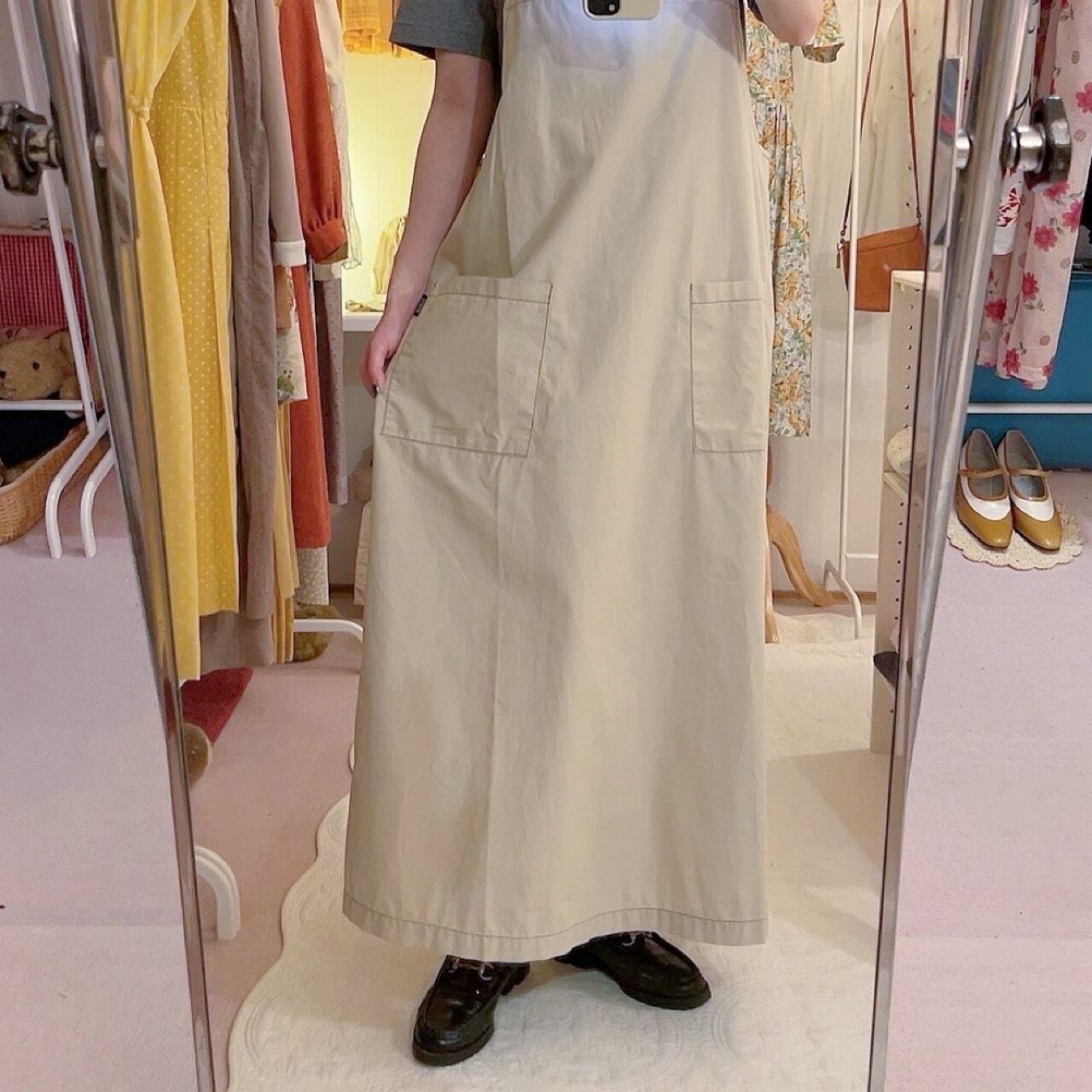 light beige long jumper skirt