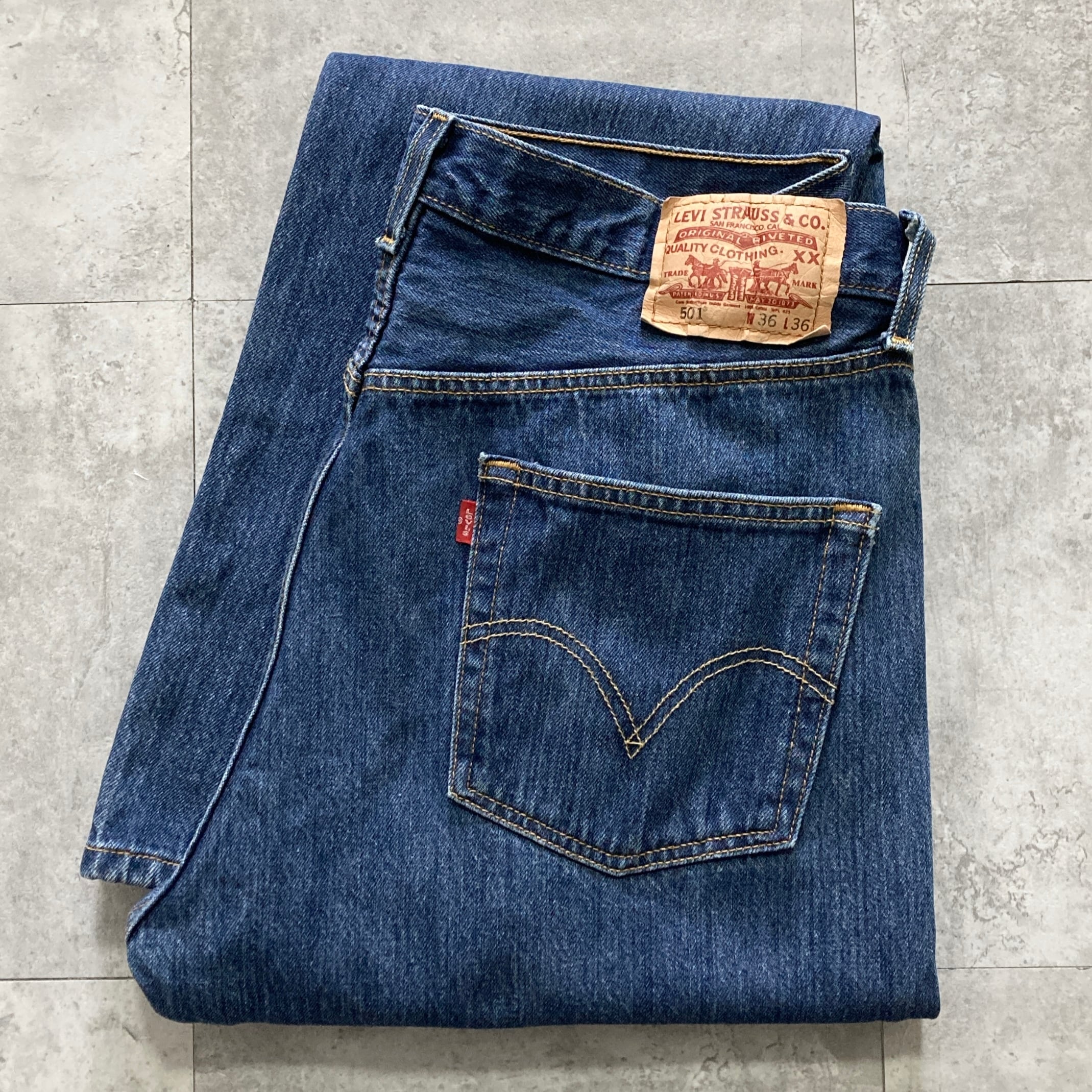 W33 L36】Levis 501 リーバイス ボタンフライ 縦落ち デニムパンツ