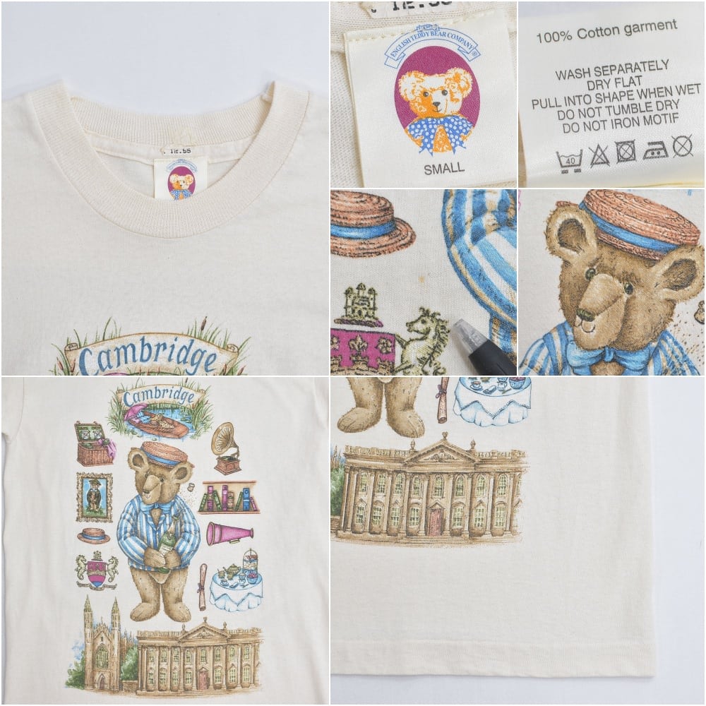 90s The English Teddy Bear Company 両面プリント テディベア Tシャツ
