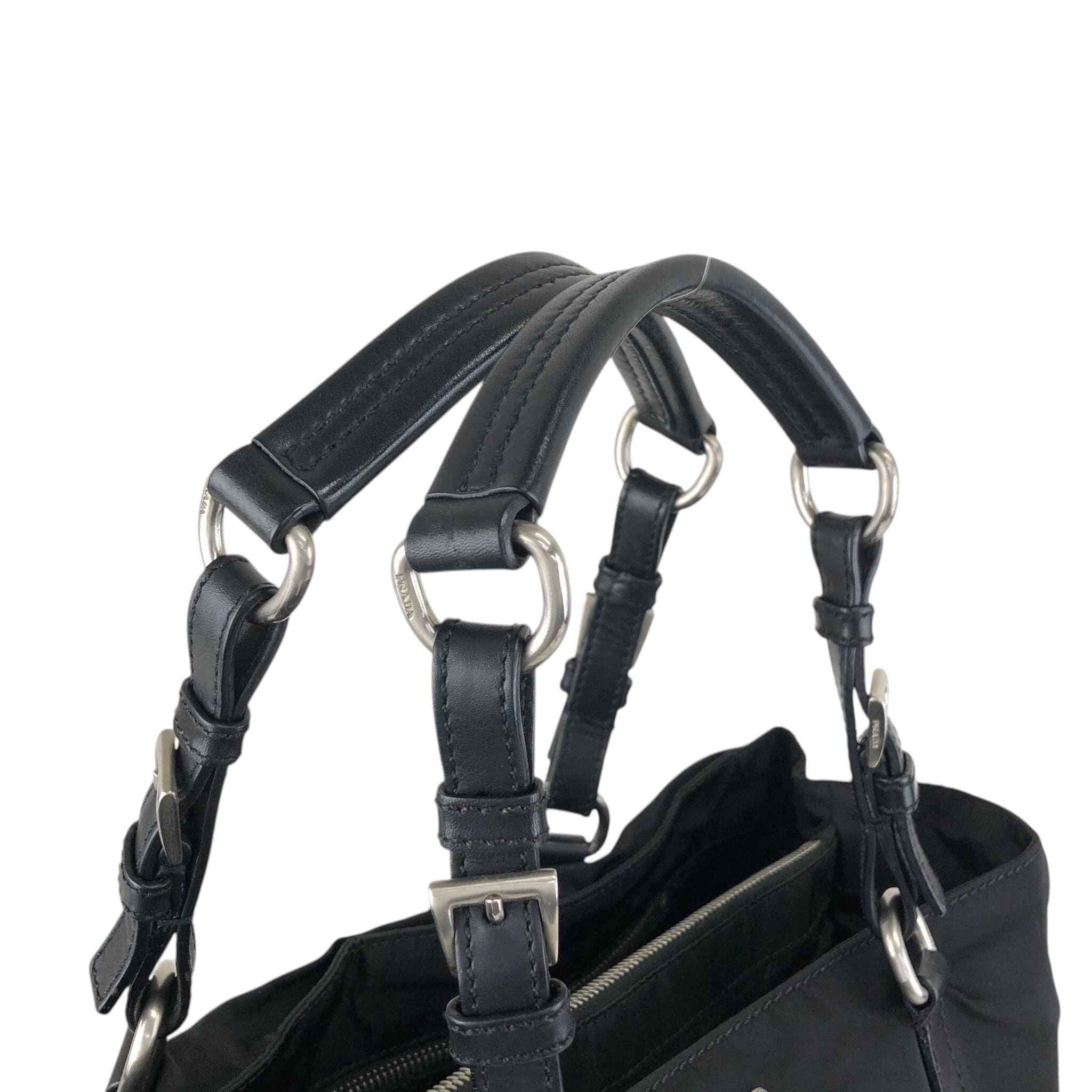 PRADA プラダ ハンドバッグ ブラック トライアングルロゴ ナイロン