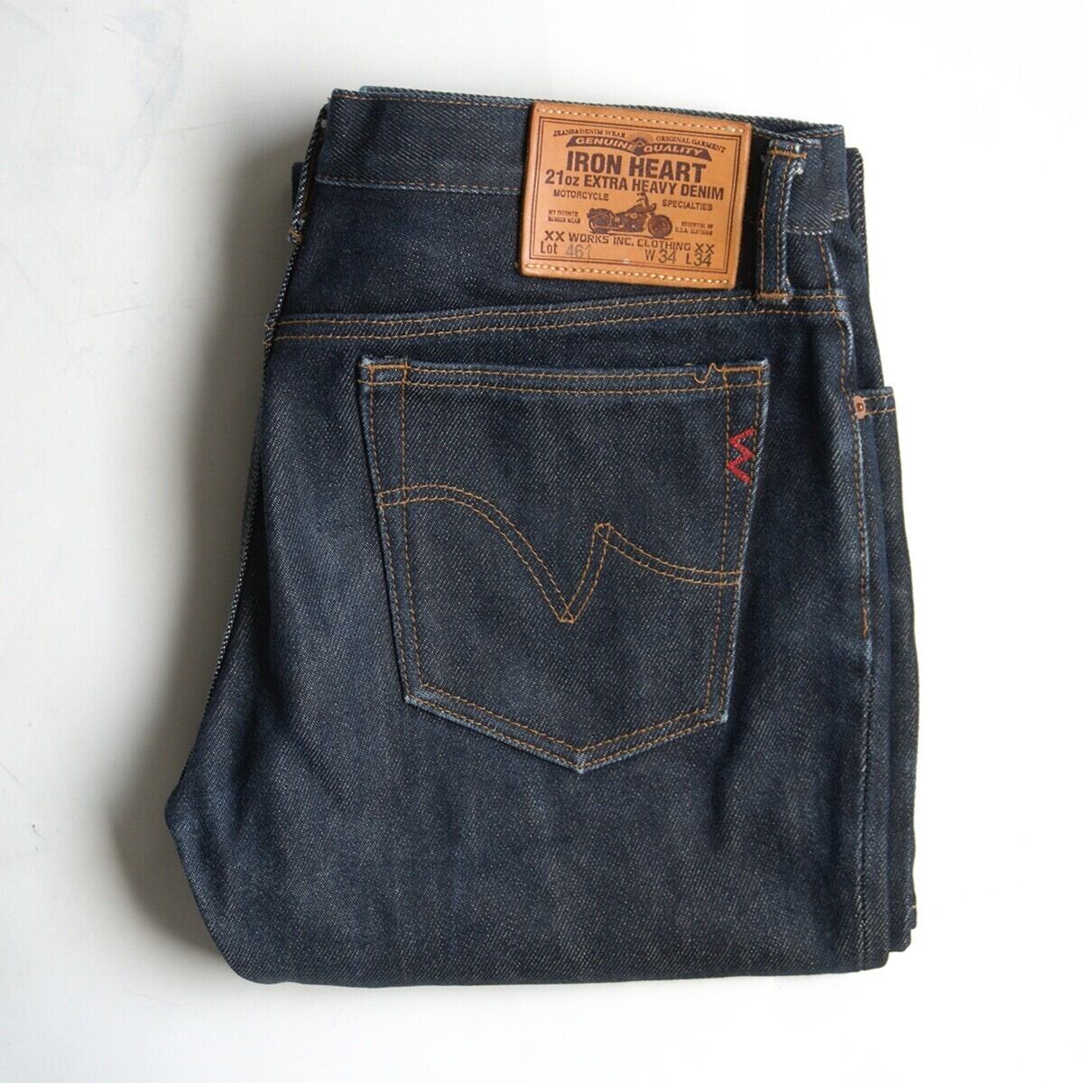 美品/濃紺】IRON HEART【LOT 461 21oz EXTRA HEAVY DENIM】34 ブーツ