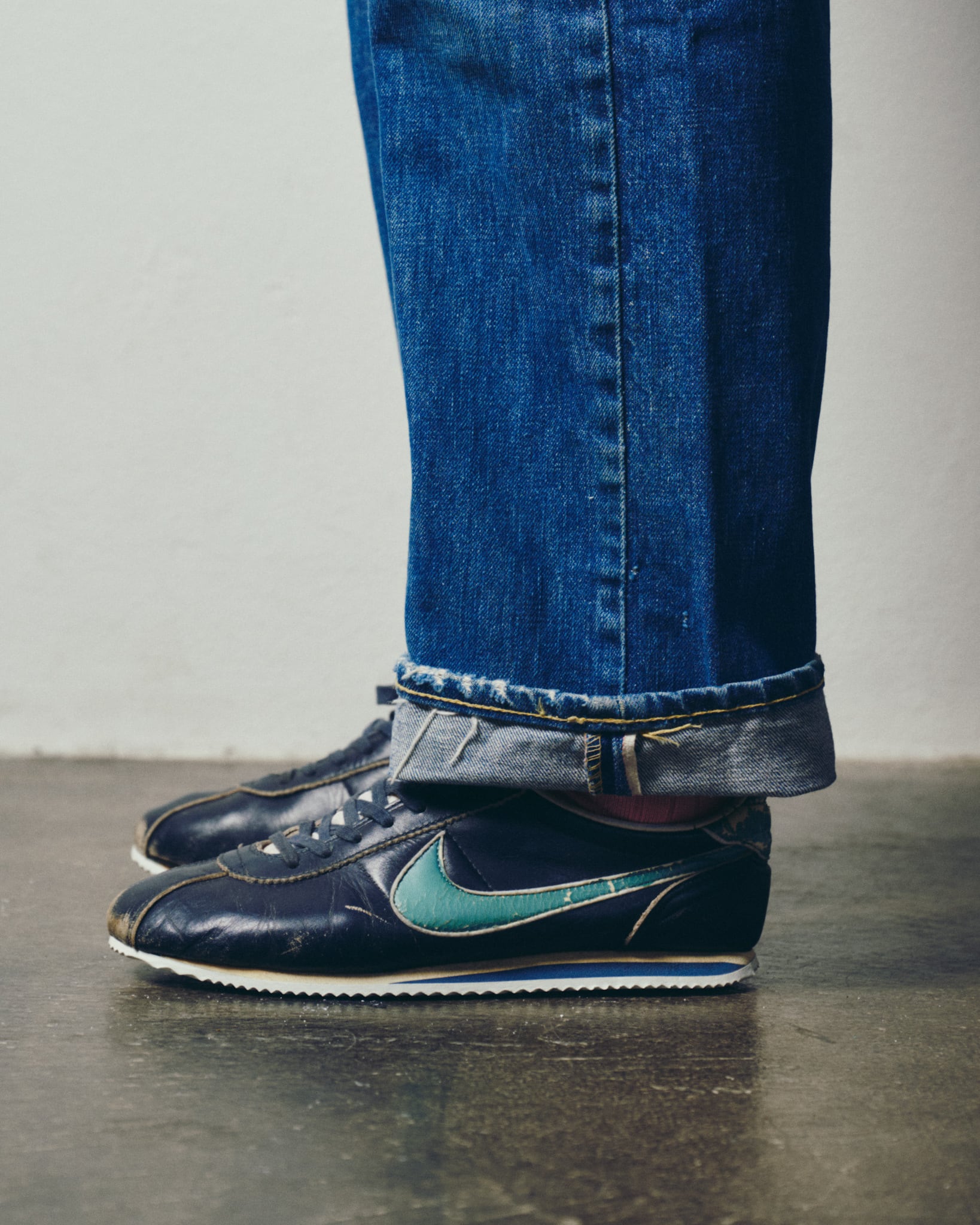 未使用品 NIKE ナイキ 27.5 クラシックコルテッツ ラックス ネイビー 希少】70s NIKE special vintage shoes 