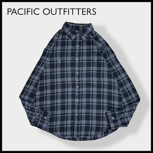 【PACIFIC OUTFITTERS】コットン フランネル ネルシャツ 長袖シャツ チェック柄 カジュアルシャツ L ツートンカラー US古着