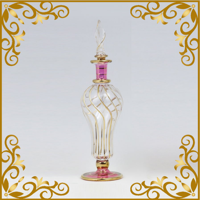 エジプトガラス ピンクゴールド ミニ気球型 香水瓶