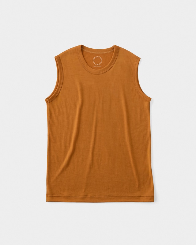 山と道 ／  100% Light Merino Sleeveless - Women #Cinnamon