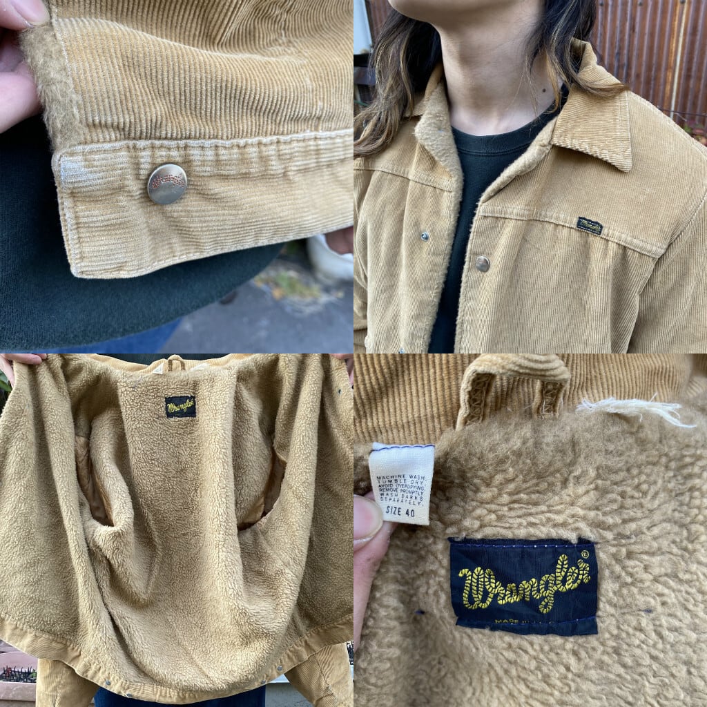 70年代 ラングラー Wrangler コーデュロイボアベスト USA製 メンズL ヴィンテージ /eaa377740