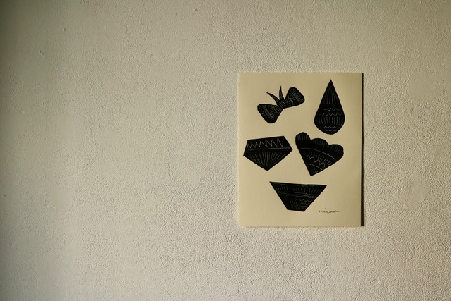 こばやしみさをさん／紙版画「うつわ」