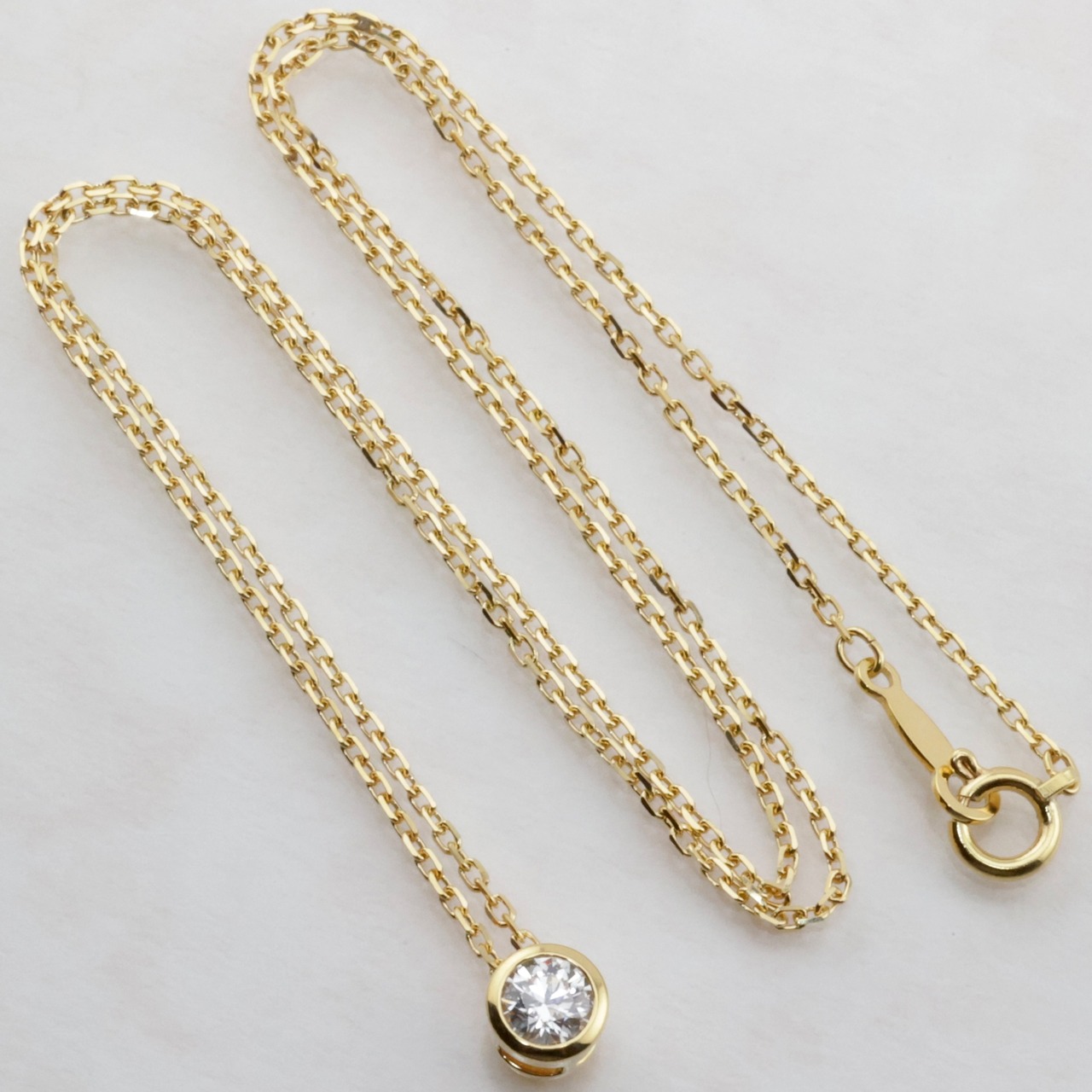 K18 YG ミキモト ダイヤモンド 0.27ct ネックレス 2.2g 0.27 F SI1 VG  