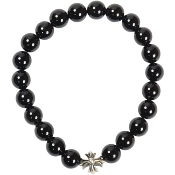 ラスト1点‼️黒いクローバ 型チャームブレスレット 再入荷2週間後コメントへ Size【フリー】 CHROME HEARTS クロム・ハーツ BRCLT BEAD CH PLUS 6MM