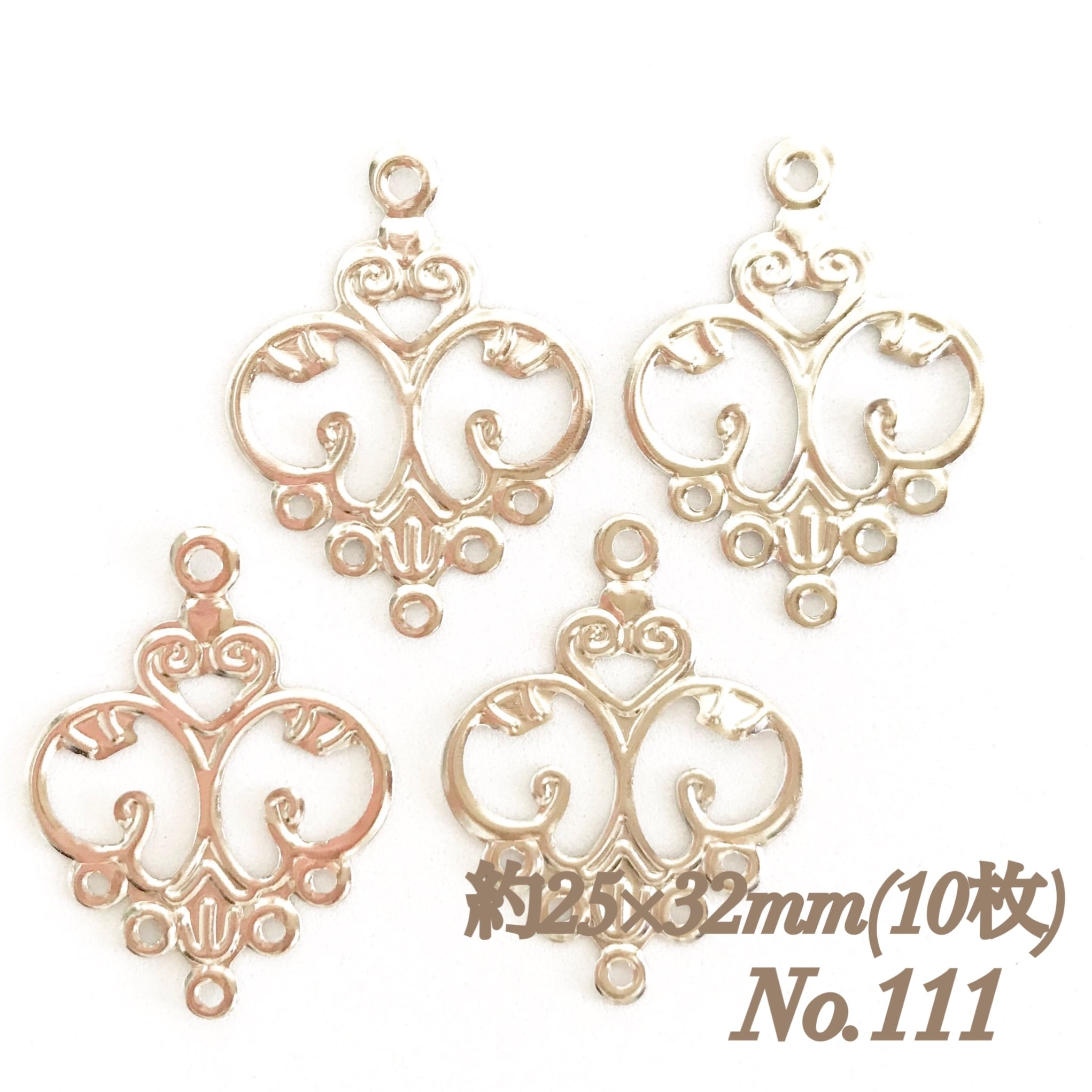 No.111 透かし パーツ (10枚入り) アクセサリー ピアス イヤリング