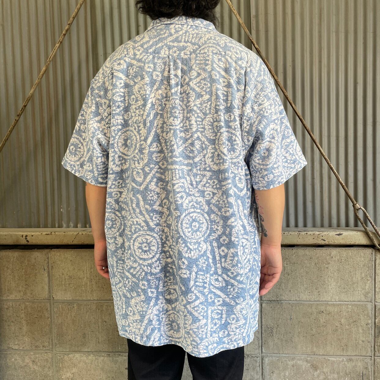 ビッグサイズ 80年代 L.L.Bean エルエルビーン COOL WEAVE 総柄シャツ