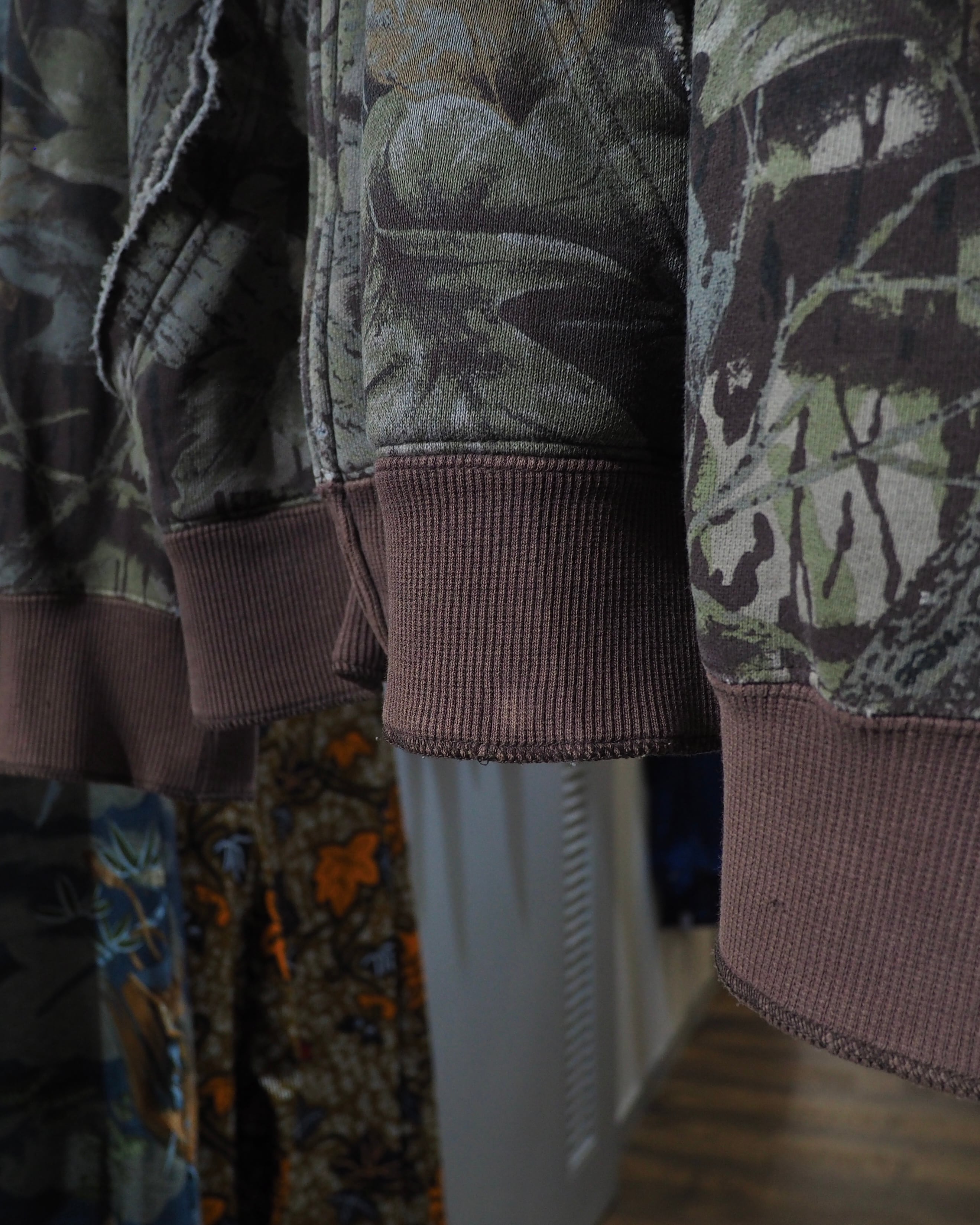 2002s " PPFM - Archive " Beautiful Aging Camouflage × Two stars Embroidery Full zip Parker ピーピーエフエム アーカイブ 星刺繍 パーカー
