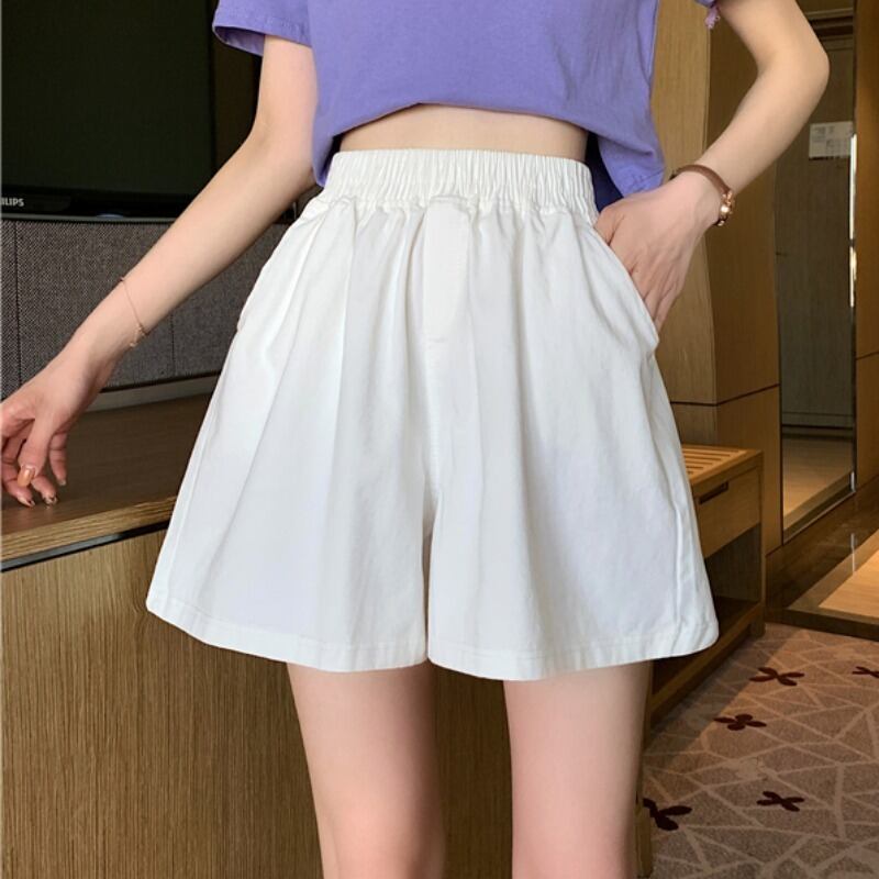 2020年夏の新しい女性バージョンの白いパンツハイウエストルーズワイルドストレートワイドレッグカジュアルショーツパンツ 1号婦人30251986279