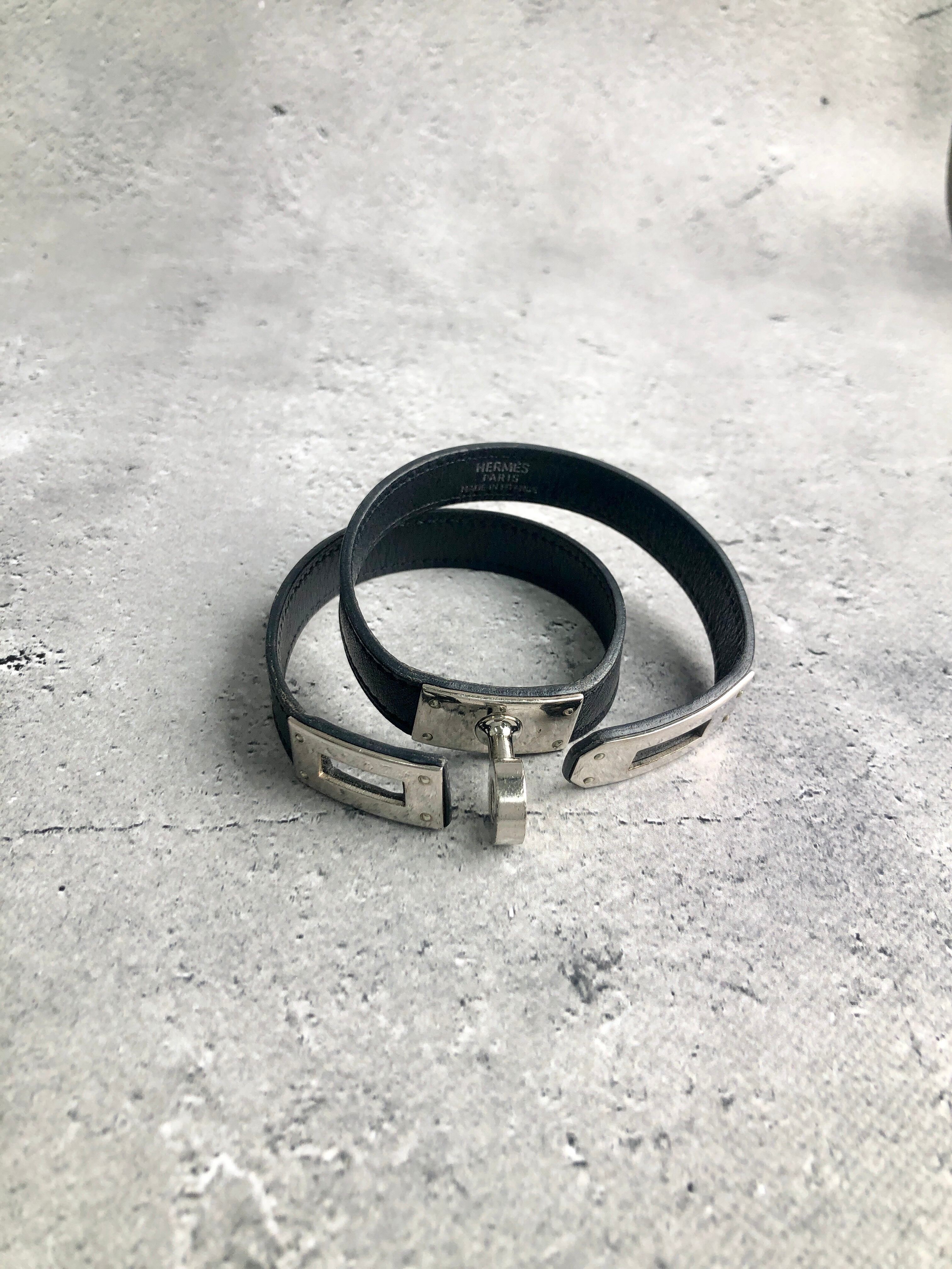 HERMES エルメス ブレスレット ブラック レザー ケリー ドゥブル HERMES エルメス ブレスレット ブラック レザー ケリー ドゥブル