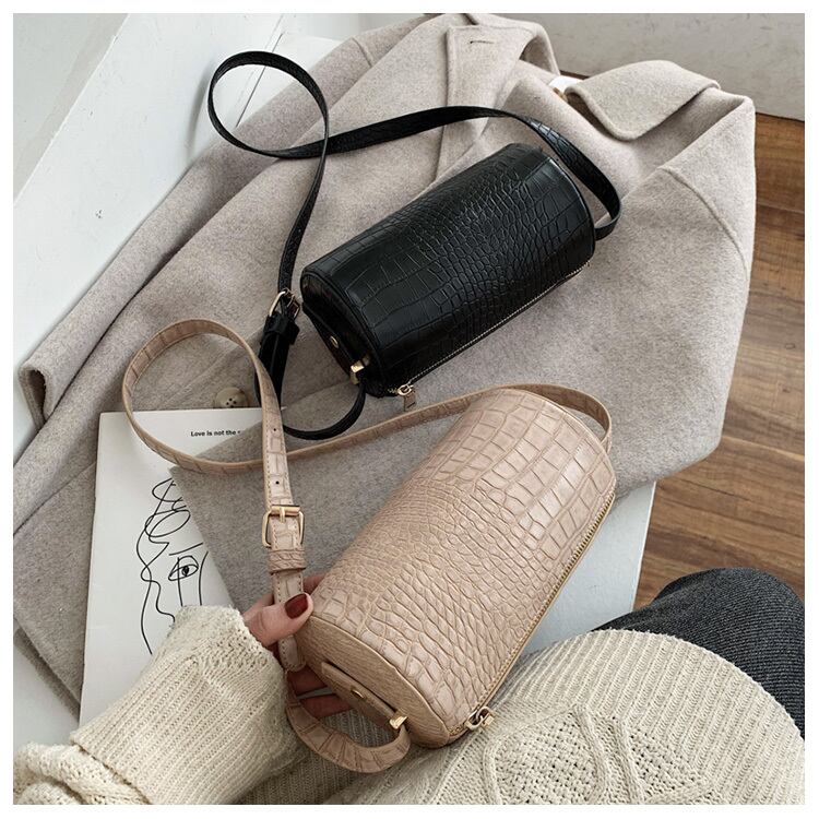 ワンショルダースモールバッグフィメール2020新しいファッションワイルドクロコダイルパターンクロスボディバッグバージョンネット赤テクスチャボストンバッグ Tiancai_Wing_Bag1588661