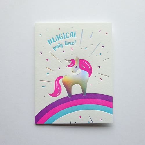 アメリカ製 elum レタープレス グリーティングカード GC846 Magical Birthday Unicorn