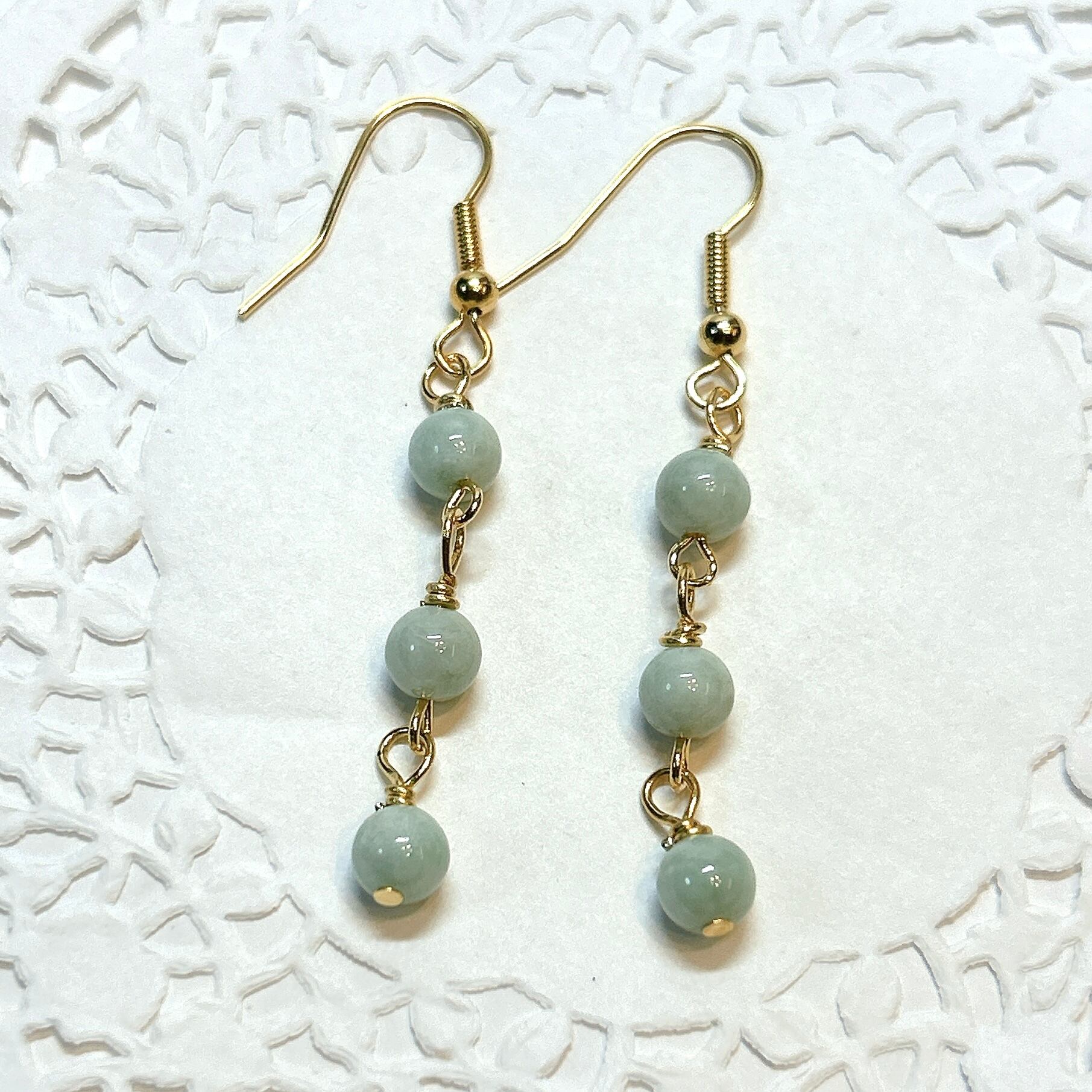 N17930】翡翠 ピアス Jade ジェード ひすい ミャンマーひすい ヒスイ