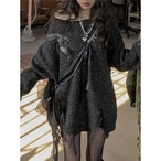 damage knit tops / l0085