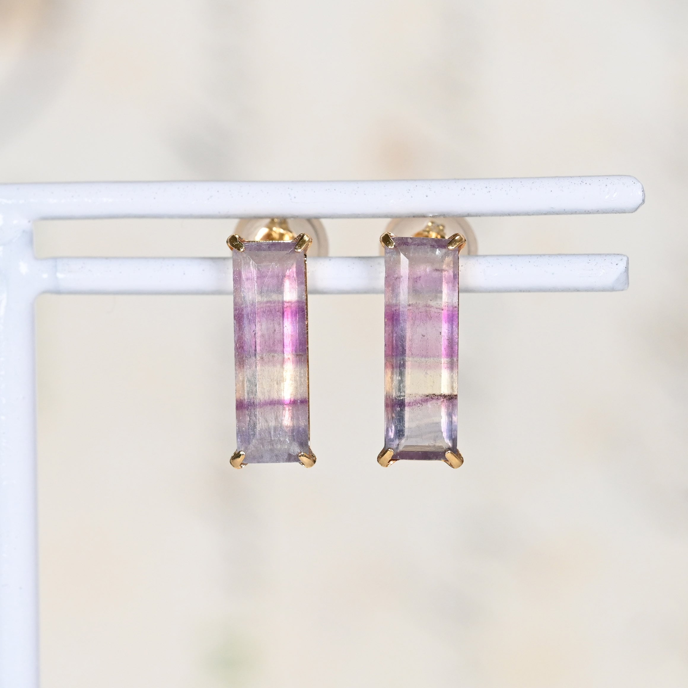 フローライトピアス K18YG（GH3011） | ジェムとハンドメイド工房