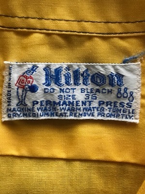 70-80's Hilton "DODD'S CAMERA AND ART" バックプリント ボーリングシャツ 青タグ