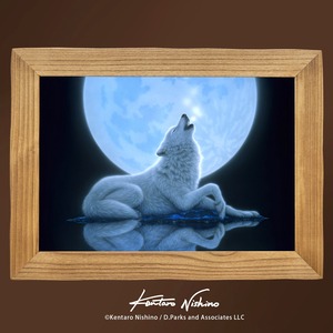 額付き複製画「静寂の夜 - オオカミ」 限定1点、4/30まで