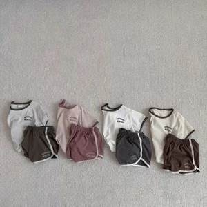 【BABY】夏作ベビー コットン Tシャツ ショートパンツ セットアップ