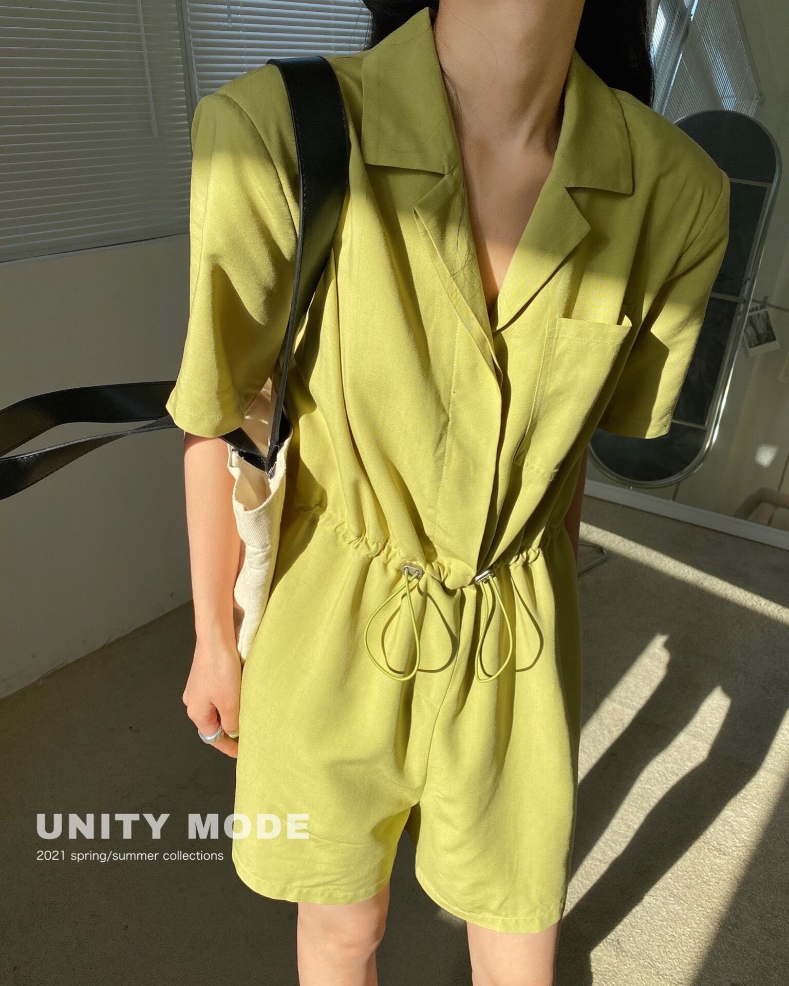 カジュアルカラーハイウェストストレッチギャザーショーツ ジャンプスーツ オールインワン サマー薄手ルーズ エラスティック 伸縮 夏物 ブルマー ビッグFスモールZ韓国47355214826