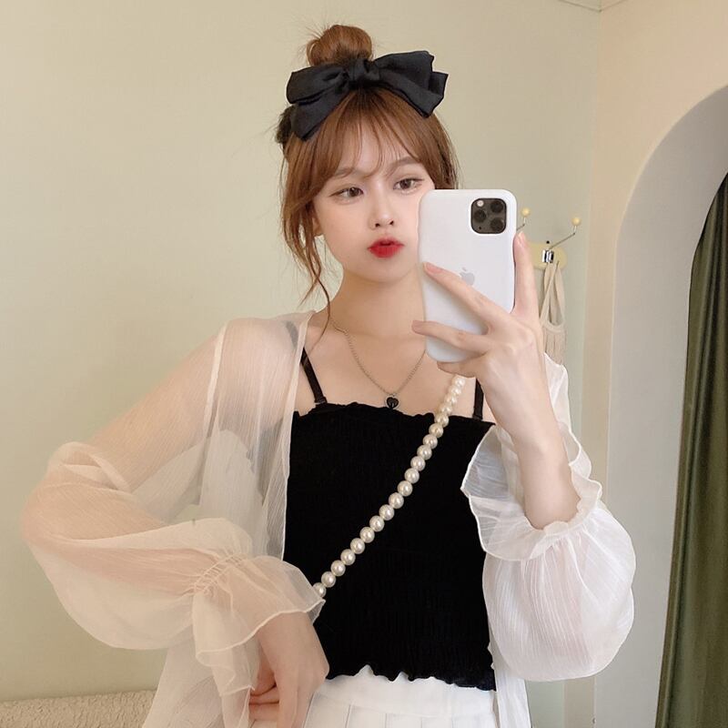 シャツ サマー薄手カーディガンスプリングオータムシフォントップス 春物 夏物 秋物 試着室90594086518