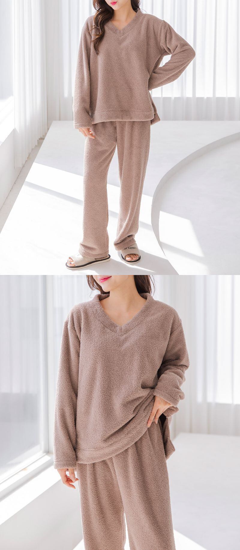 宅配便】もこもこVネックルームウェア／roomwear212 | DAY CLOSET