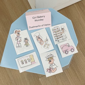 [Aeiou] Girl Bakery Sticker（6枚入り/全7種）