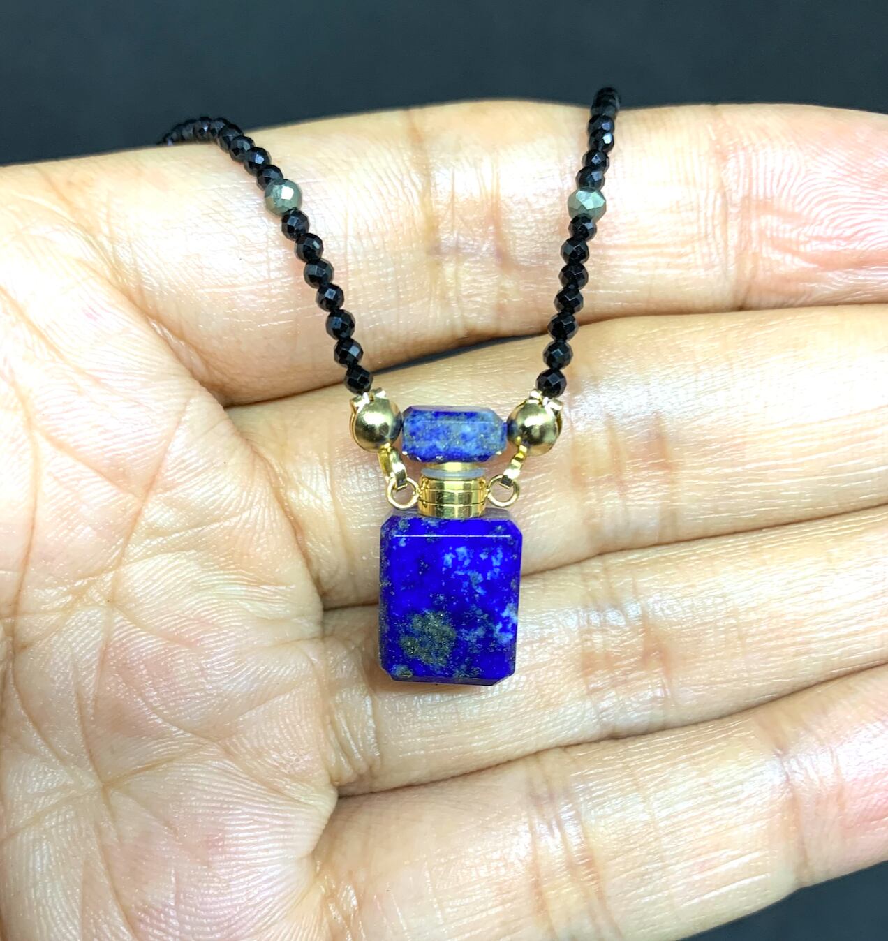 【新作】ラピスラズリ ミニパフュームボトル ペンダント