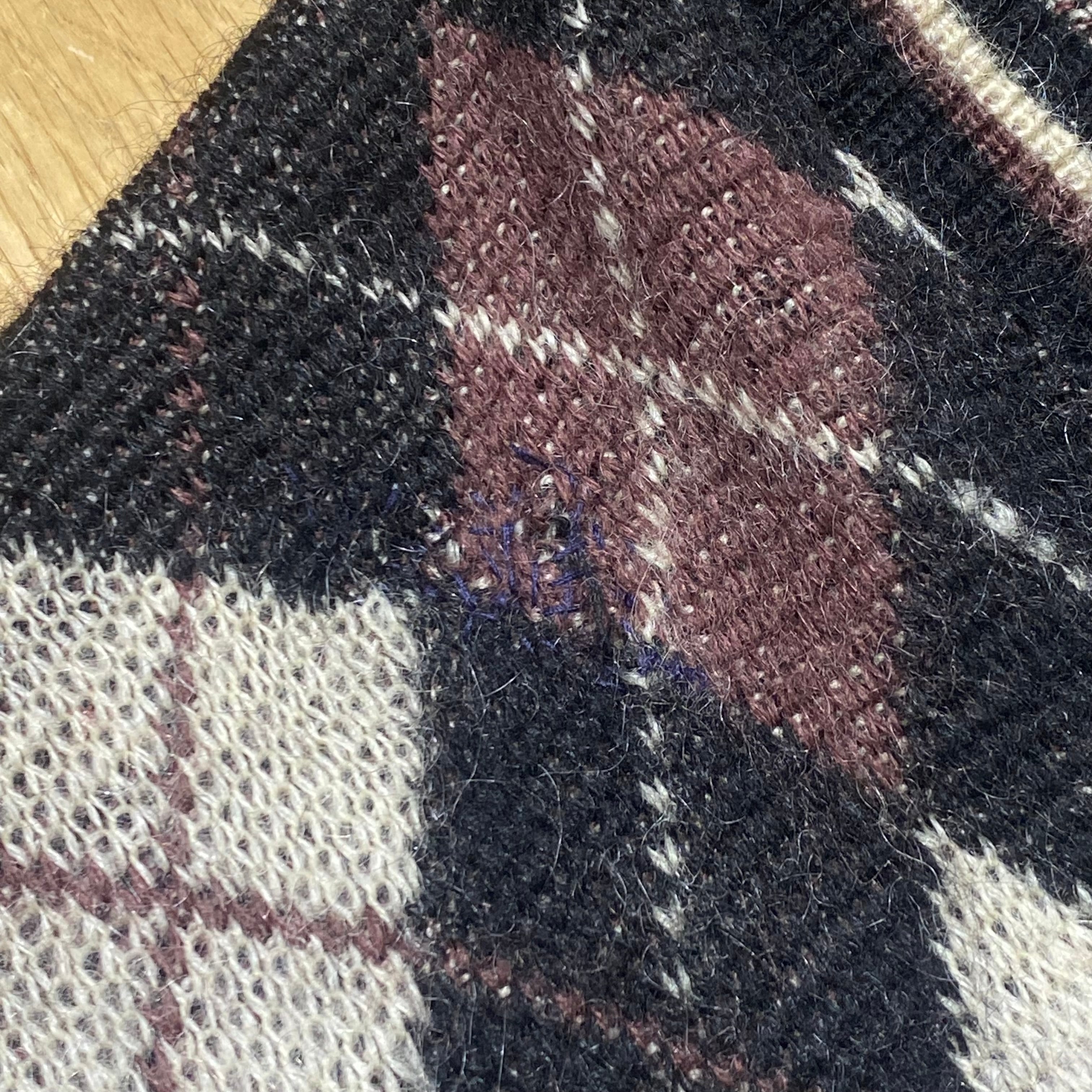 60s Lamb Knit Mohair Cardigan Argyle 60年代 モヘアカーディガン