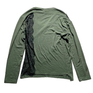 DRIES VAN NOTEN lace design drape knit pullover