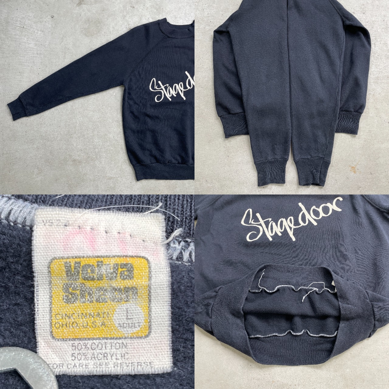 70〜80年代 USA製 VELVASHEEN STAGEDOOR ラグランスウェットシャツ 