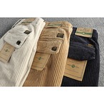 Front Pleats Thin Wale Cotton Corduroy ◇3color H0019