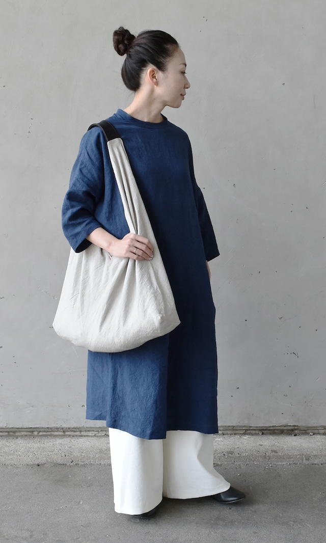 ＣＴ２１１０６　国産天日干しリネン　東袋型バッグ　Ｌサイズ